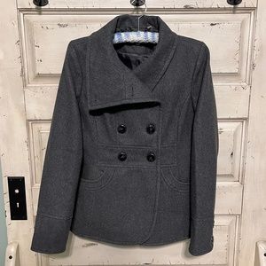 Kenneth Cole Women's Grey Wool Blend Pea Coat Size 4